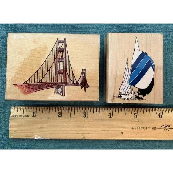 Other - Rubber Stamps Bridge and Sailboat